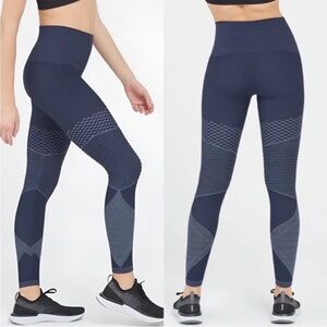 NWT Spanx Seamless High Rise Moto Leggings in Indigo Sky Navy